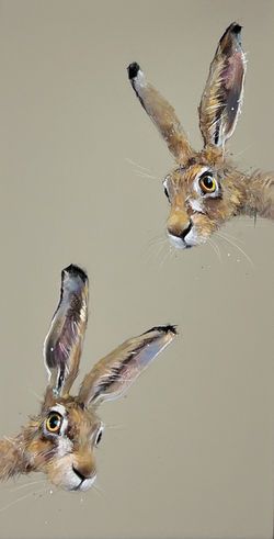 Hare Pictures Drawings, Rabbit Artwork Illustrations, Rabbit Pictures Art, How To Draw A Rabbit, Hare Paintings, Rabbit Art Illustration, Painted Rabbits, Rabbit Paintings, Painted Bunnies