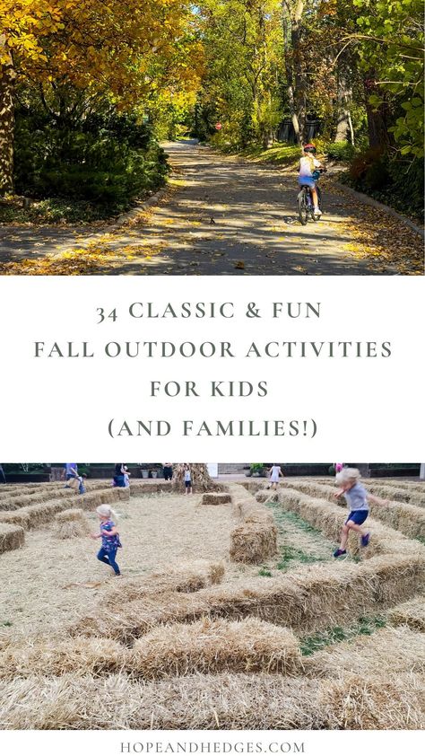 LOVE classic and fun Fall activities for kids! If you're looking for Fall bucket list ideas for kids, these are it! From pumpkin patches, to apple picking, to fall crafts. Here are some GREAT Fall outdoor activities for kids (and for the whole family). Kids Fall Activities Outdoor, Fun Fall Outdoor Activities For Kids, Fall Outdoor Learning Kindergarten, Pumpkin Patch Activities Fall Festivals, Fall Games For Kids Harvest Festivals, Outside Fall Decorations, Fall Family Activities, Kids Sensory Activities, Kids Play Set