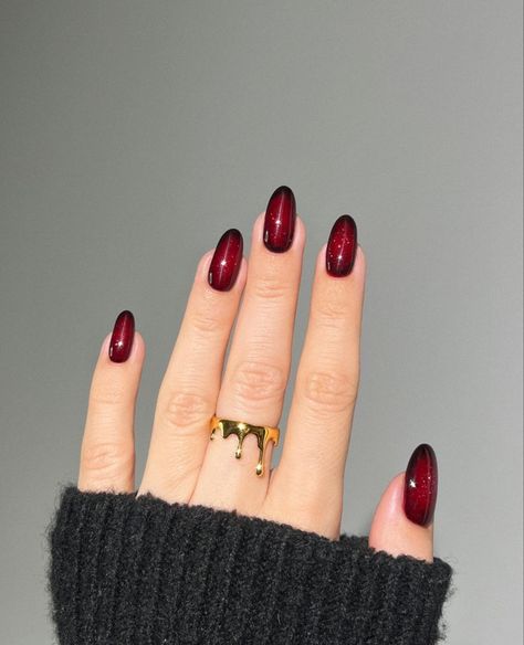 Nails | nail art | nail designs | nail ideas | nail art designs | nails acrylic | nail designs fall | nail trends | nail art fall Vampire Nails, Drip Nails, Red Nail Designs, Burgundy Nails, Red Nail, Prom Nails, Chic Nails, French Manicure, Almond Nails