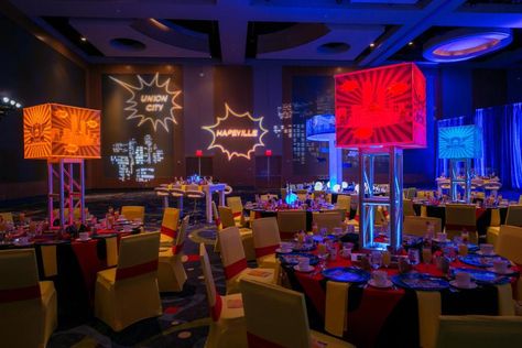 Corporate Event Design Decor, Corporate Party Decorations, Iron Man Party, Book Themed Party, Marvel Birthday Party, Superhero Decorations, Corporate Events Decoration, Corporate Event Design, Superhero Theme Party