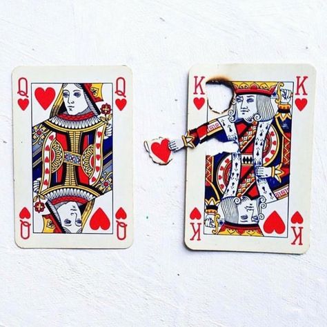 Guy Hepner on Instagram: “work by @elmohood #guyhepner” Playing Card Art, King And Queen, Heart Cards, Playing Card, Queen Of Hearts, Diy Inspiration, Altered Art, Card Art, San Valentino