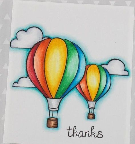 Thank You Drawings Ideas, Peerless Watercolor, Highlighter Art, Stripe Background, Lawn Fawn Blog, Pink Envelope, Easy Doodles Drawings, Book Art Diy, Hot Air Balloons