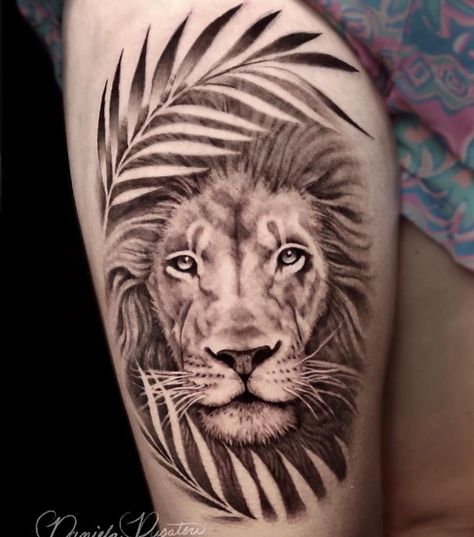 Palm Tattoo, Palm Tree Tattoo, Tattoo Life, Tree Tattoo, Lion Tattoo, Life Tattoos, Palm Leaves, Palm Tree, Tattoo Ideas