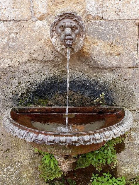 Beauty Of The World, Under The Tuscan Sun, Wall Fountain, Water Features In The Garden, Garden Fountains, Tuscany Italy, Water Fountain, Water Garden, Dream Garden