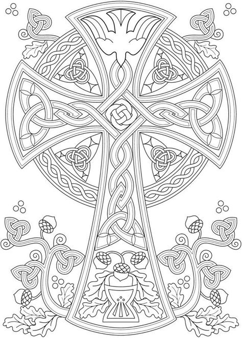 Dover Publications Coloring, Celtic Coloring, Cross Coloring Page, Coloring Mandalas, Adult Colouring Printables, Dover Publications, Free Adult Coloring Pages, Celtic Patterns, Adult Coloring Book Pages