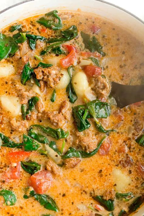 Italian Sausage Gnocchi Soup | greens & chocolate Ground Turkey Gnocchi Soup, Italian Sausage Gnocchi Soup Crockpot, Gnocchi Soup Sausage, Tuscan Gnocchi Soup, Creamy Italian Sausage Gnocchi Soup, Pork Sausage Soup Recipes, Gnocchi Sausage Soup, Italian Chicken Sausage Soup, Italian Sausage Gnocchi Soup