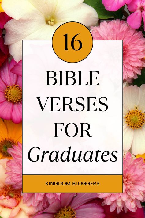 Celebrate this milestone with a collection of inspiring Bible verses perfect for graduates stepping into a new chapter of life. These scriptures offer wisdom, encouragement, and reassurance for facing the future with faith and courage. Whether embarking on further studies, starting a career, or exploring new paths, these verses provide a spiritual compass for navigating all of life's exciting transitions. Scripture For Graduates High Schools, Bible Verses For Graduating Seniors, Bible Quotes For Graduation, Bible Verse For Graduation, Bible Verses For Graduation, Graduation Motto, Graduation Scripture, Graduation Bible Verses, Inspiring Bible Quotes