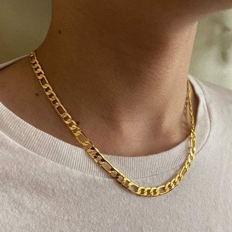 Excellent quality and super price Man Gold Bracelet Design, Men's Necklace Gold, Mens Gold Chain Necklace, Gold Necklace For Men, Real Gold Chains, Thick Chain Necklace, Gold Chain Choker, Gold Chain Design, Figaro Chain Necklace