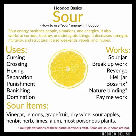 Ms Avi on Instagram: “~*~ HOODOO BASICS: SOUR ~*~ This is the third of our Hoodoo Basics posts!  Sour energy is good for destroying, banishing, decreasing,…” Ms Avi, Hoodoo Conjure Rootwork, Hoodoo Rootwork, Hoodoo Magic, Hoodoo Conjure, Hoodoo Spells, Jar Spells, Voodoo Hoodoo, Magick Spells