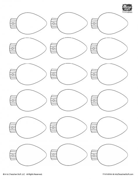 Christmas Light Template Christmas Craft Templates, Christmas Paper Crafts Printable, Coloring Ornaments, Christmas Lights Preschool Craft, Christmas Lights Preschool, Christmas Lights Craft, Printable Christmas Lights, Printable Christmas Crafts, Christmas Light Template