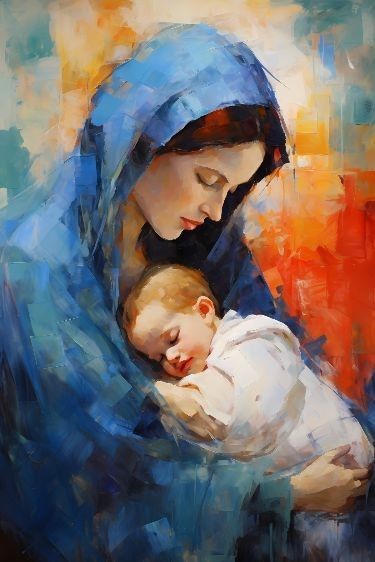 Mary Holding Jesus, Mother And Child Painting, Nativity Painting, Virgin Mary Art, Jesus Mother, Jesus Drawings, Jesus Christ Painting, Learn Watercolor Painting, Infant Jesus