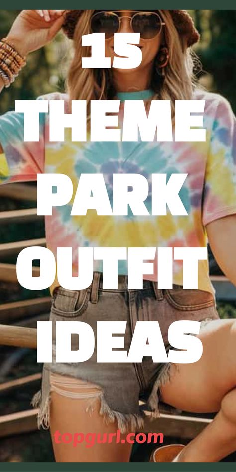 15 Theme Park Outfit Ideas to Keep You Cute & Comfy on the Roller Coaster Outfit Parc Attraction, Roller Coaster Outfit, What To Wear To An Amusement Park, Casual Park Day Outfit, Theme Park Outfits Summer, Theme Park Outfit, Park Outfit Ideas, Water Park Outfit, Theme Park Outfit Summer