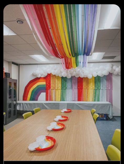 Rainbow Classroom Theme Decor, Abc Countdown, Preschool Ministry, Teaching Classroom Decor, Prek Classroom, Rainbow Classroom, Toddler Classroom, Back To School Bulletin Boards, Art Classroom Decor