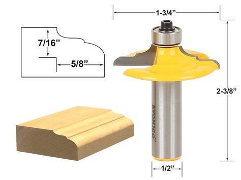 Drawer & Cabinet Door Front Edging Classical Router Bit-1/2" Shank- Yonico 12164 Woodworking Router Bits, Ogee Edge, Door Upgrade, Router Bit, Drawer Cabinet, Cabinet Styles, Router Bits, Euro Style, Cabinet Door