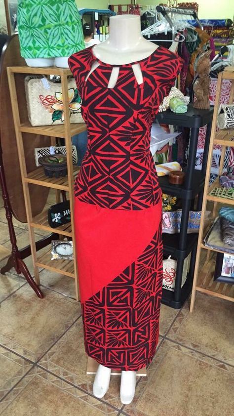 Neckline design ✔️ Puletasi Designs, Samoan Clothing, Samoan Dress, Samoan Designs, New Dress Pattern, Island Style Clothing, Polynesian Dress, Different Dress Styles, Poly Dress