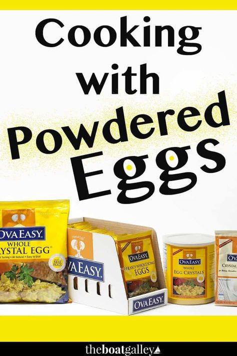 Jan 16, 2019 - Powdered eggs that don't taste like powdered eggs. These aren't those awful things you remember from Scouts. They're good! Boat Meals, Air Freshener Diy Essential Oils, No Egg Desserts, Boat Galley, Powdered Eggs, Dehydrated Vegetables, Living On A Boat, Long Term Food Storage, Emergency Preparation