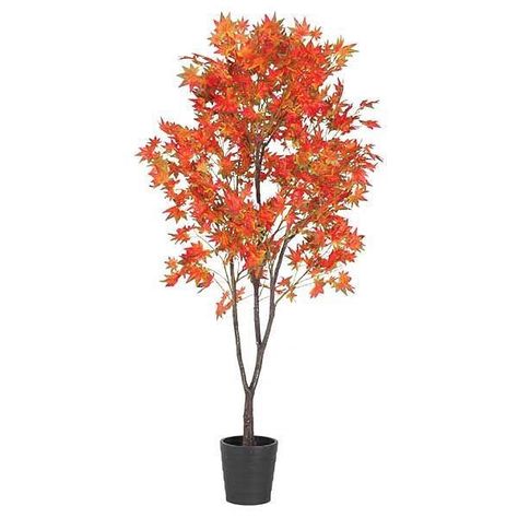 The Faux 6 ft. Maple tree  from Cambridge home is a great low maintenance  way to decorate your home with the look of a live plant . Hybrid Tea Roses Care, Fall Yellow, Frosted Christmas Tree, Decorative Plants, Colorado Denver, Maple Trees, Flower Garden Design, Potted Houseplants, Low Maintenance Landscaping