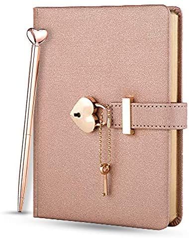 Amazon.com : Poshieca Heart Shaped Lock Diary with Key PU Leather Cover Journal Personal Organizers Secret Notebook for Girls & Women B6 Size 5.3x7inch Diary with Rose Gold Metal Ballpoint Pen (Grey) : Office Products Lock Diary, Diary For Girls, Diary With Lock, Secret Notes, Pink Notebook, Grey Office, Leather Journal Cover, Cover Journal, Diary Notebook