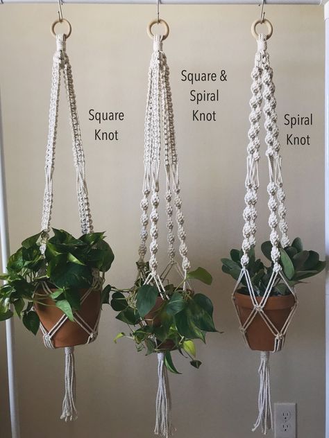 Three Plant Hangers / Macrame Plant Hanger Set / 3 Plant Hangers / Macrame Hangers / Plant Hanger Trio / Plant Hanger Set by FoliageRoom on Etsy https://www.etsy.com/listing/502516310/three-plant-hangers-macrame-plant-hanger Pot Gantung, Diy Macrame Wall Hanging, Plant Hanger Macrame, Macrame Plant Hanger Patterns, Macrame Planter, Macrame Hanging Planter, Diy Macrame Plant Hanger, Diy Plant Hanger, Macrame Plant Holder