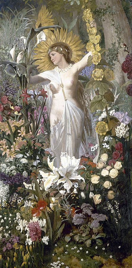 Valentine Walker Bromley (1848-1877), "Flora" Greek Goddess Art, Nature Goddess, Roman Gods, Rennaissance Art, Roman Goddess, Greek Mythology Art, Roman Mythology, Irish Art, Feminine Art