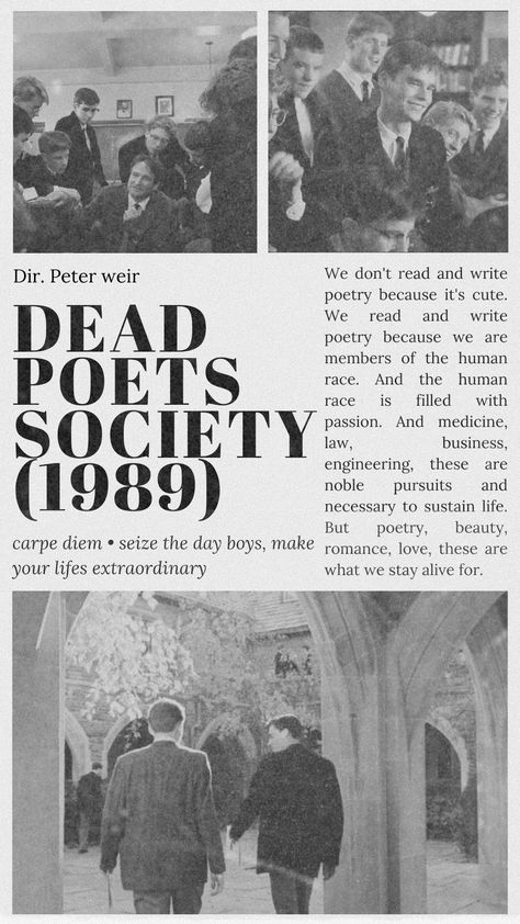 dead poets society movie wallpaper/poster Movie Poster Wall Art, Movie Quotes Poster, Book Wall Prints, Movie Quote Poster, Dead Poets Society Wallpaper Iphone, Dead Poet Society Poster, Poet Aesthetic Wallpaper, Timeline Design Aesthetic, Dead Poets Society Aesthetic Wallpaper