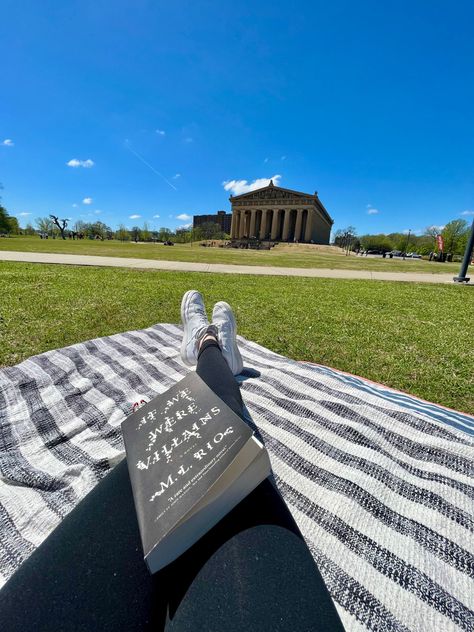 Nashville, Centenial park, Reading, Books, Reading outside, If We Were Villians, Parthenon, Nashville Tennessee. Nashville Landmarks, Reading In The Park, Nashville Aesthetic, Park Reading, Parthenon Nashville, Reading Outside, We Were, Tennessee Nashville, Books Reading