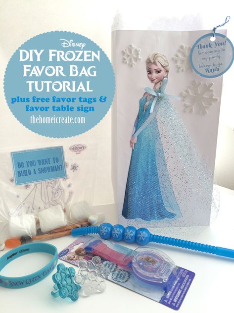 DIY Frozen Birthday Party Favor Bag Tutorial thehomeicreate.com Frozen Gift Bags, Frozen Favor Bags, Frozen Party Bags, Diy Goodie Bags, Diy Party Bags, Frozen Diy, 5th Birthday Party, Frozen Themed Birthday Party, Birthday Goodie Bags