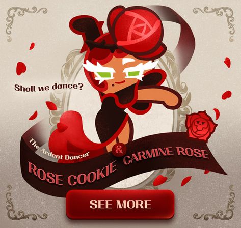 Rose Cookie/Gallery | Cookie Run Wiki | Fandom Rose Cookie Run, Fire Emblem Warriors, Rose Cookies, Cookie Run Kingdom, Shall We Dance, Promotional Image, Fandom Games, Rose Bush, Cookie Run