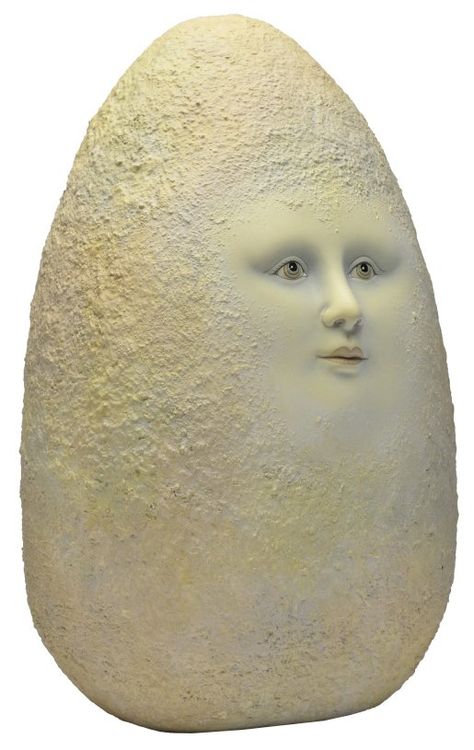 SERGIO BUSTAMANTE ARTIST PROOF CERAMIC EGG FACE Egg With A Face, 4d Art, Face Pottery, Ceramic Eggs, Head Ceramic, Egg Head, Sculpture Head, Ceramic Egg, Sculptural Object