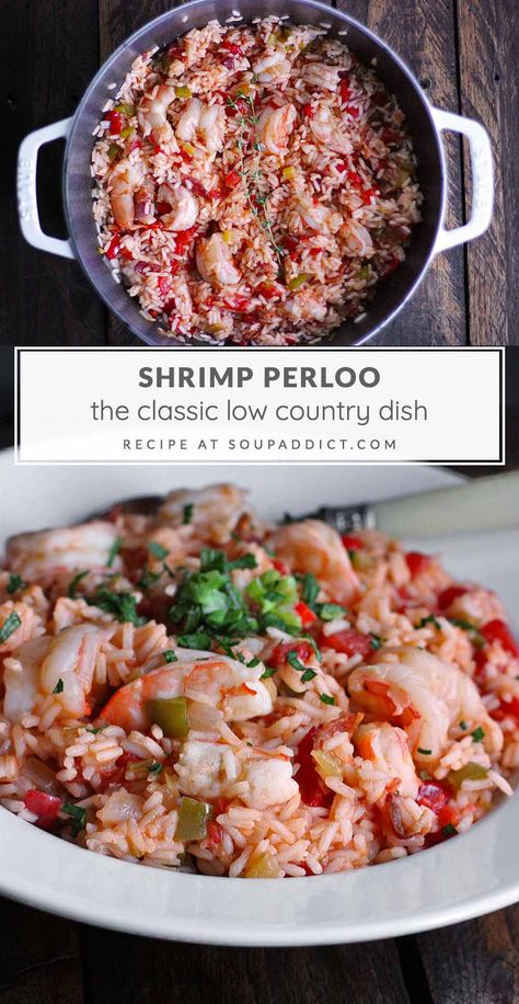 Shrimp Perloo Southern Living, Low Country Recipes, Shrimp Perloo Recipe, Shrimp Stock Recipe, Southern Cooking Soul Food, Shrimp And Rice Dishes, Nola Recipes, Summertime Meals, Shrimp Stock