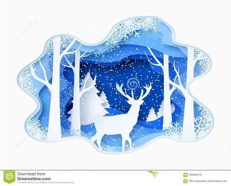 Paper Cut Illustration, Forest Vector, Colorful Template, Abstract Paper, 3d Abstract, Card Techniques, Vector Template, Carving Art, 3d Paper