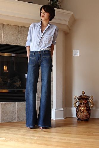 Flare leg;~) Wide Leg Jeans Outfits, Wide Leg Jeans Outfit, High Waist Wide Leg Jeans, Look Jean, Mode Casual, Looks Street Style, Casual Fall Outfits, Wide Leg Denim, Denim Outfit