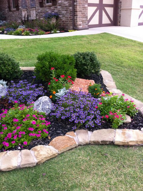 Jardim ideias Rockery Garden, Rock Garden Landscaping, Garden Yard Ideas, Front Yard Garden, Kew Gardens, Front Yard Landscaping Design, Desert Landscaping, The Grass, Front Garden