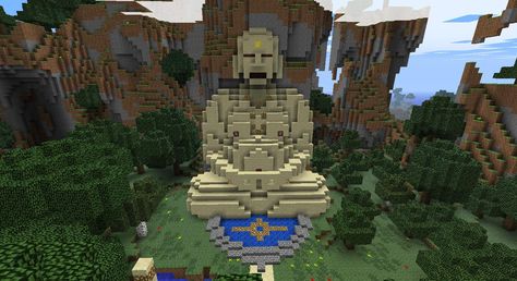 minecraft ideas: Buddha - Captain Zeroth Buddha Statue Minecraft, Minecraft Japanese Statue, Statue In Minecraft, Minecraft Dragon Head Statue, Minecraft Viking Statue, Minecraft Epic Builds, Minecraft Temple, Minecraft C, Minecraft Japanese House