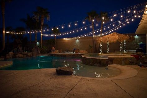 How to Hang Outdoor String Lights Bistro Lights Patio, Bistro Lights Backyard, Backyard String Lights, Gazebo Lighting, Outdoor String Lights Patio, Diy String Lights, Hanging String Lights, Outdoor String Lights, Bistro Lights