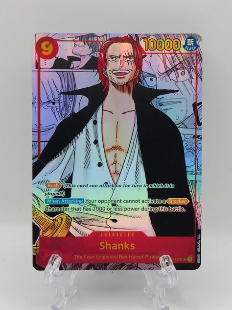 PLEASE READ DESCRIPTION BEFORE MAKING PURCHASE Most of my One Piece Listings have had the text updated to the official translated text. Some cards however that have not been released in English do not have the official text. If you are unsure please dont hesitate to send a message to me and i will answer any questions on this.  Holo Cards are fully holographic and do NOT have texture. Non-Holo Cards have no holographic effect and are essentially commons.  These cards are not authentic One Piece One Piece Card Game, Shanks Manga, One Piece Card, Purchase Card, Some Cards, Trading Cards Game, Game Item, Card Game, Trading Card