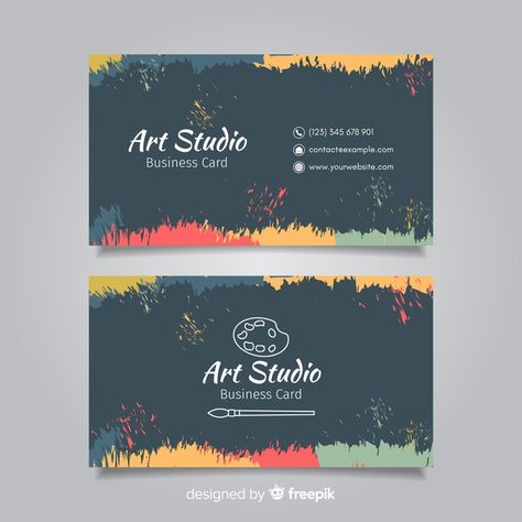 Blackboard art studio card template Free Vector Paint Business, Artist Business Cards Design, Painter Business Card, Card Template Free, Blackboard Art, Art Business Cards, Graphic Design Business Card, Studio Cards, Visiting Card Design