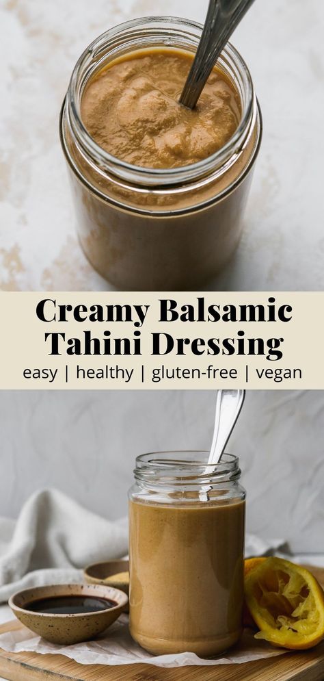 Dressing With Tahini, Vegan Balsamic Vinaigrette, Fall Tahini Dressing, Best Tahini Dressing, Balsamic Tahini Dressing, Healthy Tahini Dressing, Tahini Salad Dressing Recipes, Vegan Tahini Dressing, Creamy Balsamic Vinaigrette