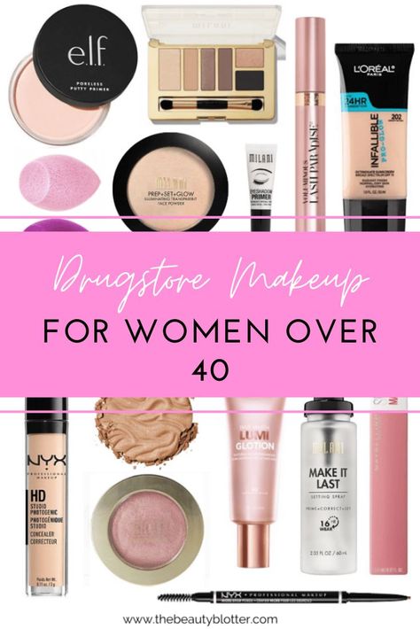 THE BEST DRUGSTORE MAKEUP PRODUCTS FOR WOMEN 40+ | I am sharing the best drugstore makeup products for women over 40, and a quick  easy makeup tutorial, perfect for Zoom calls from your home office. #homeoffice #drugstoremakeup #makeupover40 Best Makeup Products Over 40, Beginner Makeup Over 40, Best Makeup Routine For Over 40, Easy Makeup Products, Simple Drugstore Makeup Routine, Best Inexpensive Makeup, Makeup To Get At Sephora, Best Maybelline Products, The Best Drugstore Makeup