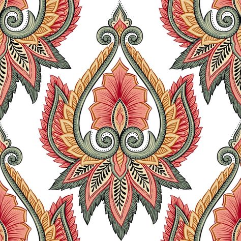 Bordado Jacobean, Motif Vector, Vintage Backdrop, Modern Elevation, Tile Decor, Paisley Flower, Ethnic Motifs, Flower Abstract, Art Appliqué