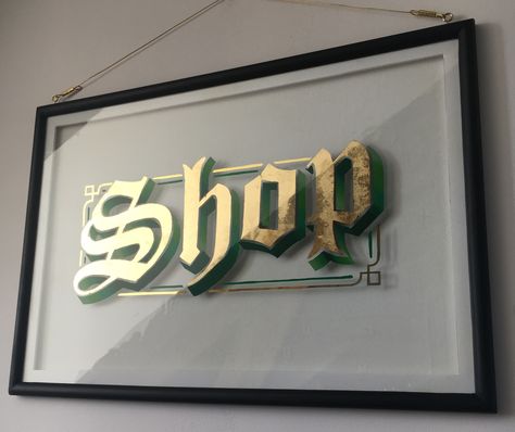 Beveled Lettering, Gold Signage Design, Gilding Art, Gold Mirror Signs, Gold Leaf Lettering, Gold Leaf Window Lettering, Gold Foil Window Signage, Gold Lettering Signage, Gold Leaf Signs