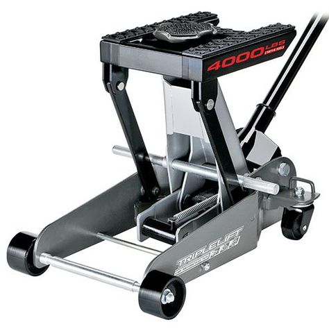 Powerbuilt 620422E Heavy Duty 4000 lb Triple Lift Jack  http://www.amazon.com/Powerbuilt-620422E-Heavy-Duty-Triple/dp/B00336EN60/ref=sr_1_12?s=automotive&ie=UTF8&qid=1420067293&sr=1-12&keywords=Motorcycle+Jack Floor Jacks, Car Jacks, Best Lawn Mower, Neat Gadgets, Fleet Farm, Tire Change, Car Jack, Floor Jack, Jack Stands