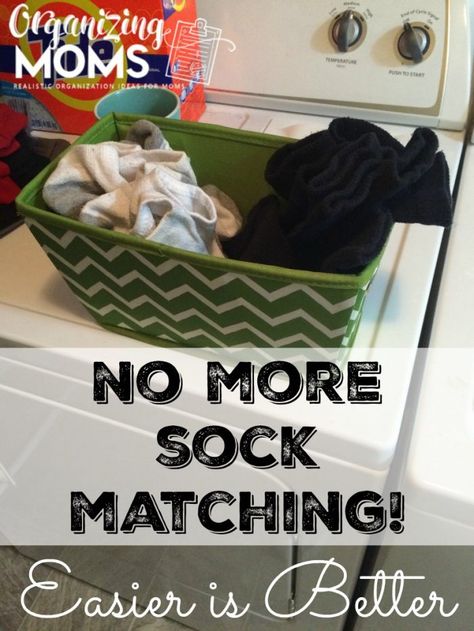 Stop the sock matching! Easier is better. Here's a simple solution to the sock matching and folding time suck. Sock Bin Ideas, Creative Sock Storage, Sock Sorting Ideas, Sock Solutions, Lost Socks Ideas, How To Keep Socks Together In Laundry, Organize Socks, Sock Basket, Folding Socks