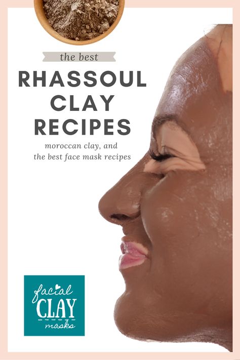 I can't get enough of Rhassoul Clay! You might also know this moroccan clay as Ghassoul Clay. This list of rhassoul clay mask recipes gives you a fresh new way to put your rhassoul clay to work for glowing skin. Clay is super effective at detoxifying, deep cleansing pores, and aiding with ongoing oil production.   #rhassoul #clay #morocco #ghassoul #moroccan #list #clay #recipes #face #mask #masks #facial #natural #skincare Rhassoul Clay Mask, Clay Mask Recipe, Moroccan Clay, Clay Recipes, Mask Recipes, Natural Face Care, Clay Face Mask, Face Mask Recipe, Clay Faces