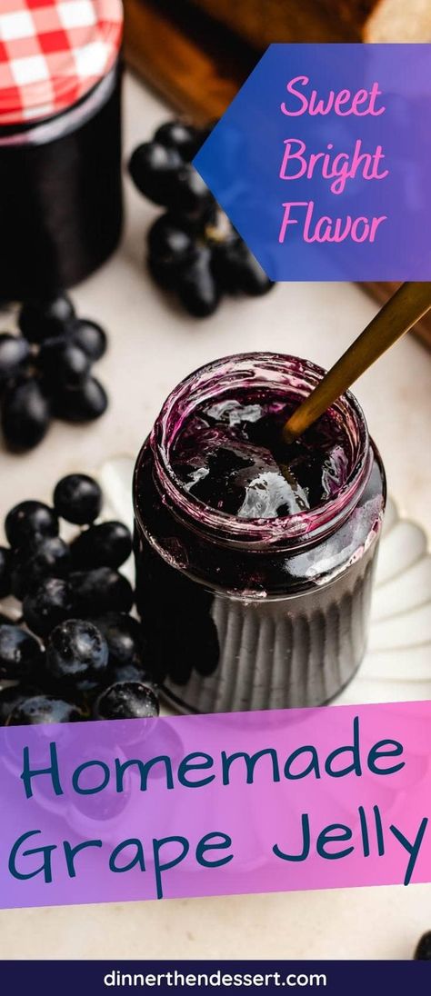 Homemade Grape Jelly tastes amazing spread over buttery toast or in a PB&J sandwich. Made with just 3 easy ingredients, try it today! Make Grape Jelly, Grape Jelly Recipe, Homestead Canning, Homemade Grape Jelly, Attainable Sustainable, Making Jelly, How To Make Jelly, Preserving Foods, Homemade Toothpaste