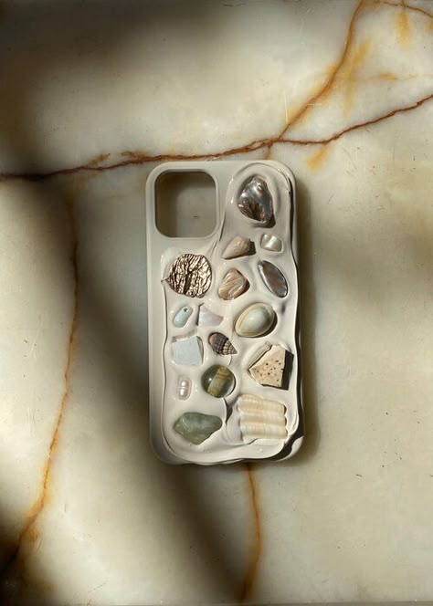 Shell Phone Case, Shell Phone, Cell Phone Case, Diy Phone, Diy Phone Case, Diy Clay, Artsy Fartsy, Clay Art, Clay Crafts