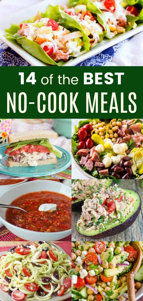 Recipes For Salads, Meals Summer, Dinner Vegetarian, Meals Dinner, Cook Meals, Easy Summer Dinners, Top Chicken Recipes, No Cook, Summer Meals