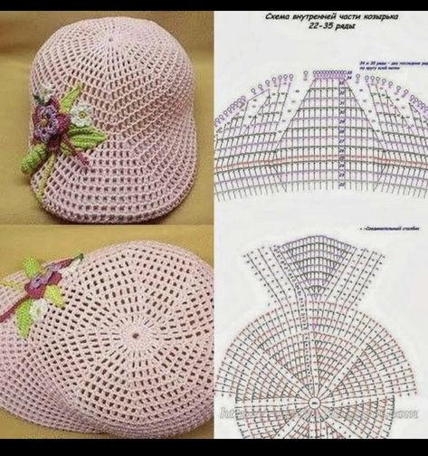 Crochet Beret Pattern, Crochet Baby Cap, Pola Topi, Crochet Summer Hats, Crochet Sun Hat, Easy Crochet Hat, Crochet Kids Hats, Crochet Beret, Crocheted Hat