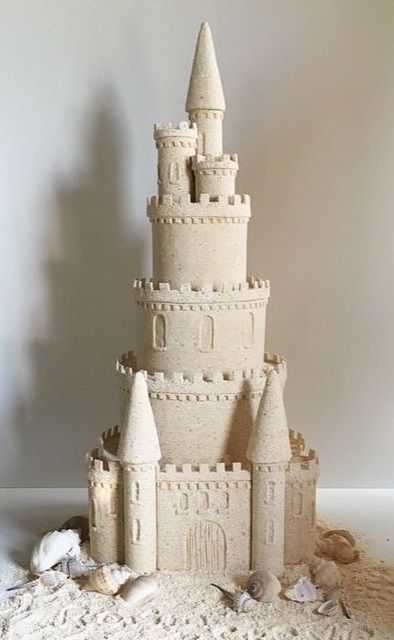 Nautical Themed Wedding Cake, Sand Castle Wedding Cake, Sandcastle Wedding Cake, Gingerbread Sandcastle, Sandcastle Cupcakes, Sandcastle Decoration, Beach Themed Wedding Cakes, Wedding Cake Beach, Sand Castle Cake