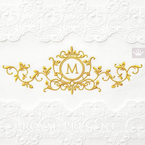 Royal Embroidery, Machine Embroidery Designs Monogram, Communion Decorations, Embroidery Store, Ornament Drawing, Vintage Cutlery, Embroidery Design Sets, Types Of Embroidery, Free Machine Embroidery Designs